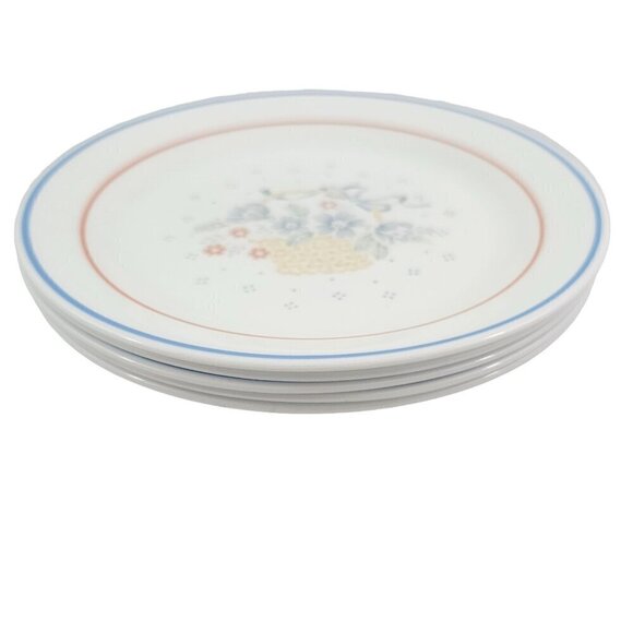 Corelle COUNTRY CORNFLOWER Blue Ribbon Basket Salad Luncheon Plates - Set of 5 - Picture 4 of 16